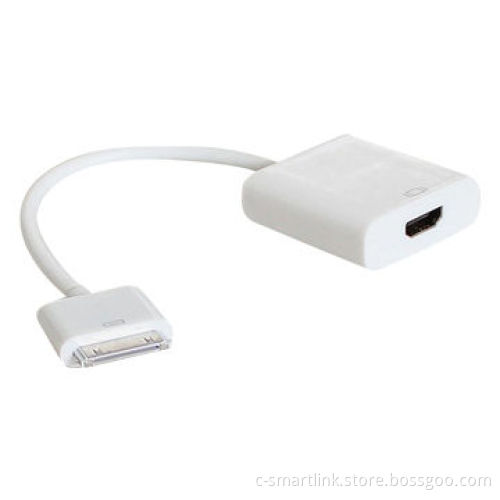 Adapter for Apple to HDMI, 30-pin Dock Male to Female